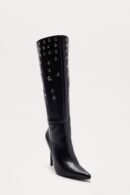 Botas Altas hasta la Rodilla con Detalles de Ojales