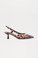 Zapatos de Tacón Gatito con Estampa de Leopardo