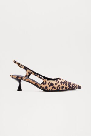 Zapatos de Tacón Gatito con Estampa de Leopardo
