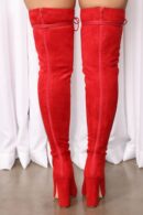 Botas Altas de Mezclilla con Detalles de Encaje