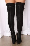 Botas Altas de Mezclilla con Detalles de Encaje