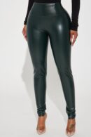 Leggings de Cuero Sintético con Efecto Reductor - Negro