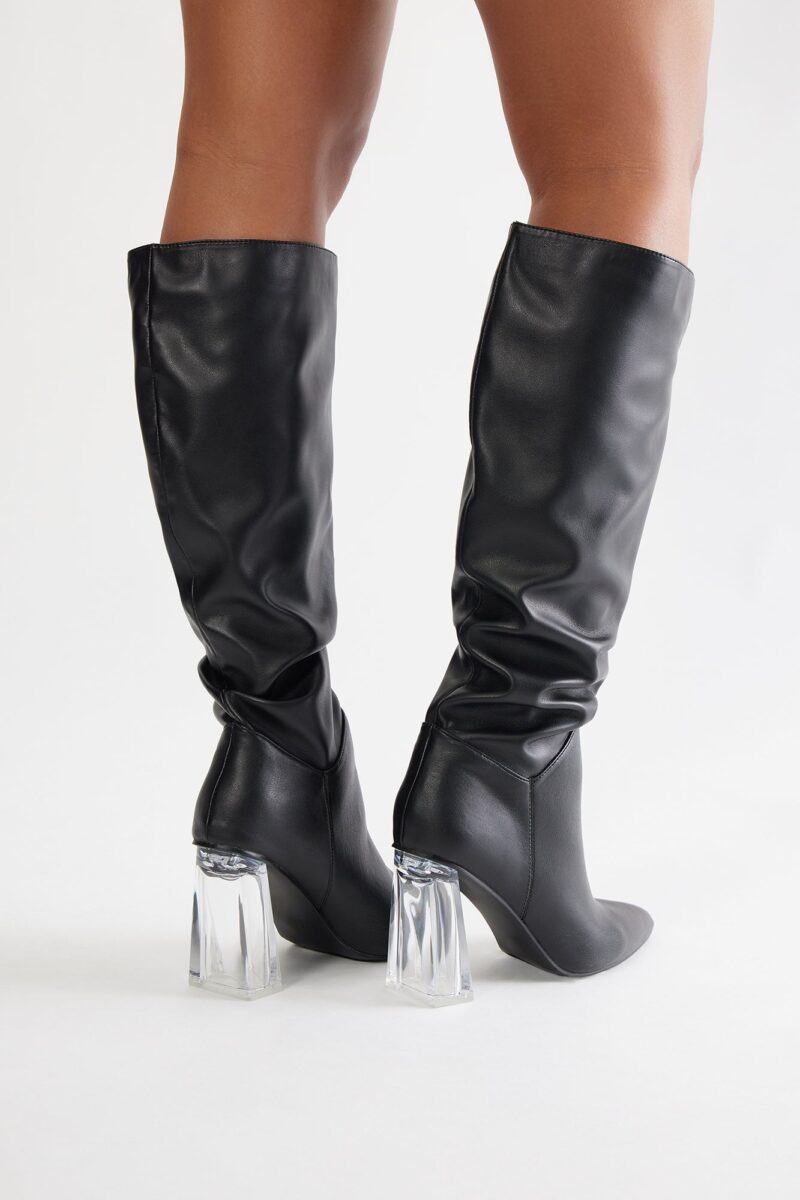 Botas Altas hasta la Rodilla con Tacón Transparente - Image 4