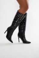 Botas Altas hasta la Rodilla con Detalles de Ojales