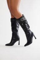 Botas Altas Hasta la Rodilla con Detalle de Hebilla