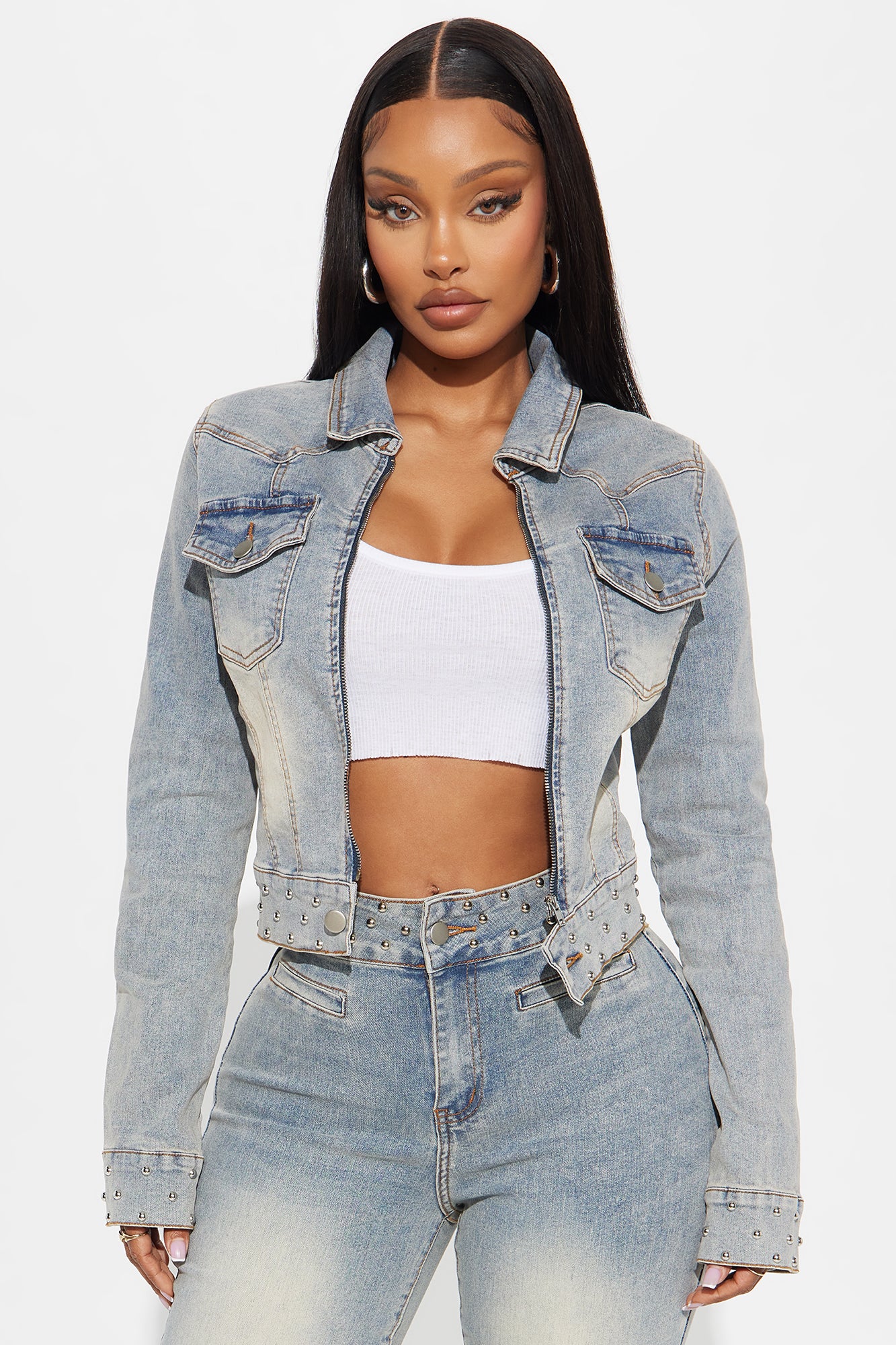 Campera de Denim Elástico con Lavado Vintage
