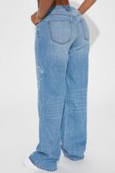 Jeans Rectos Rasgados con Estampa 'Malibu California'