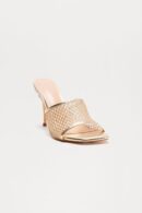 Sandalias Altas Metálicas con Detalles de Brillo