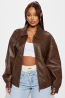 Campera Oversize de Cuero Ecológico - Moda Urbana