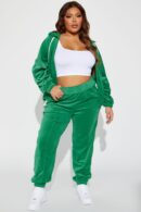 Conjunto Deportivo Retro de Terciopelo con Cierre Frontal