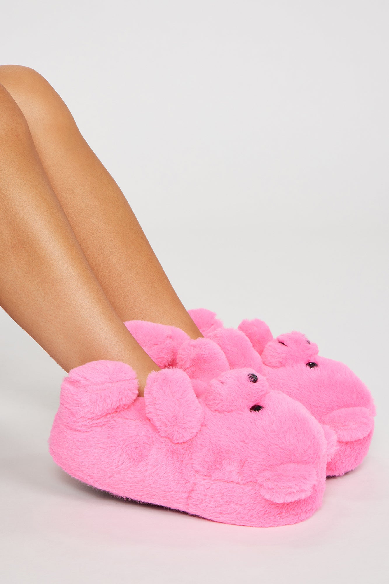 Pantuflas de Peluche Estilo Oso - Rosa