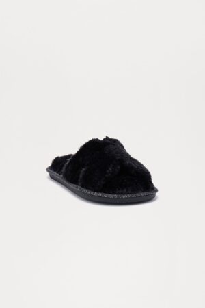 Pantuflas Abiertas de Piel Sintética Suave