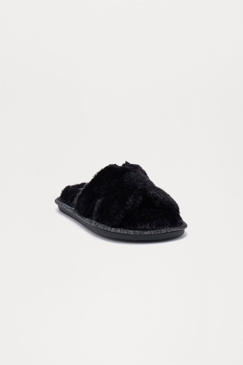 Pantuflas Abiertas de Piel Sintética Suave