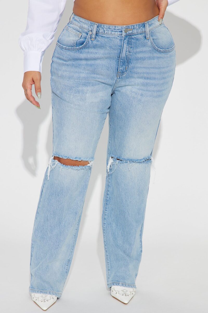 Jeans de Pierna Recta Desgarrados Estilo Años 90 - Image 5