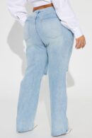 Jeans de Pierna Recta Desgarrados Estilo Años 90