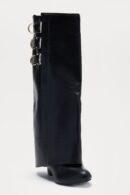 Botas Altas con Detalle de Solapa y Tacón Cuña