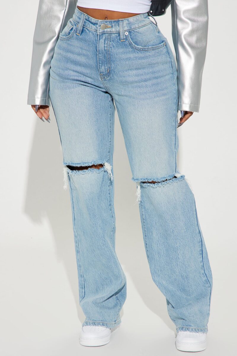 Jeans de Pierna Recta Desgarrados Estilo Años 90 - Image 2
