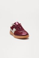 Zapatillas Bajas de Encaje en Borgoña