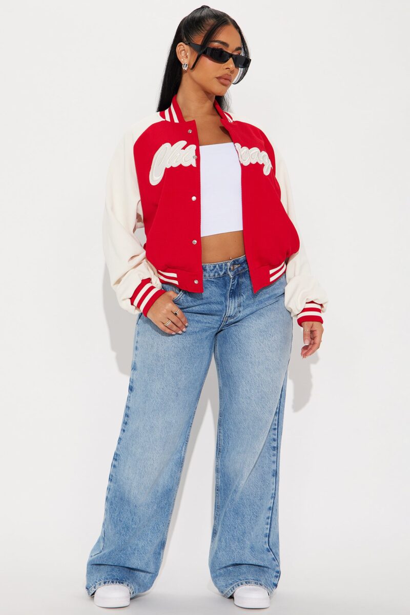 Chaqueta Bomber Texturada con Manga Larga y Detalles Bordados - Image 2