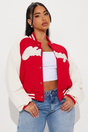 Chaqueta Bomber Texturada con Manga Larga y Detalles Bordados