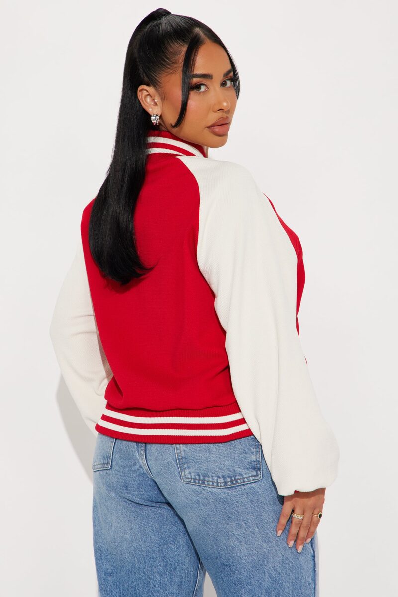 Chaqueta Bomber Texturada con Manga Larga y Detalles Bordados - Image 4