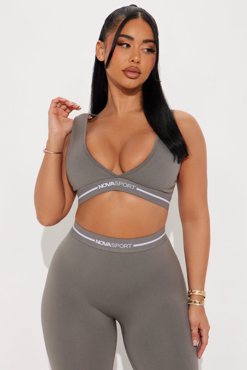 Conjunto Deportivo Sin Costuras Pedaleo Rápido - Gris Carbón - Image 2