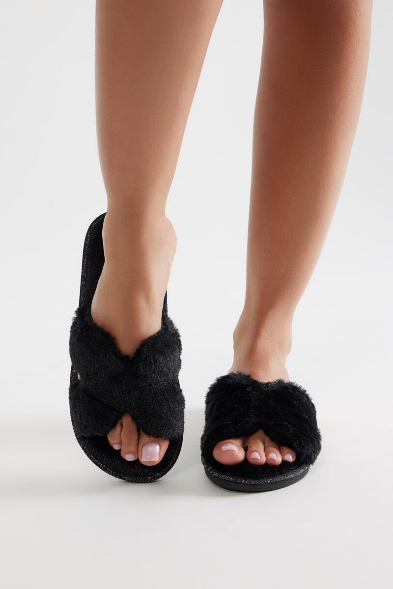 Pantuflas Abiertas de Piel Sintética Suave - Image 2
