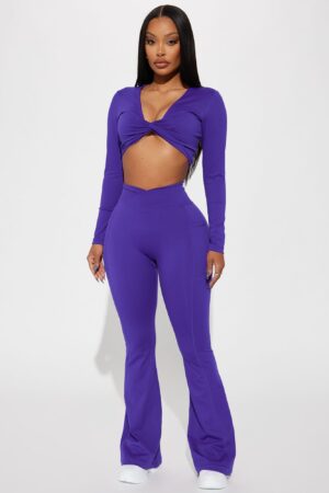 Leggings Deportivos Cintura Cruzada en Ciruela