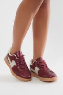 Zapatillas Bajas de Encaje en Borgoña