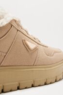 Zapatillas Deportivas con Borde de Piel Sintética - Beige