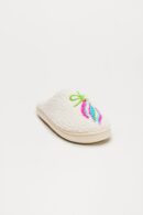 Pantuflas Festivas de Pelo en Marfil