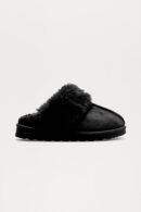 Pantuflas con Ribete de Piel Sintética y Punta Cerrada