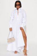 Vestido Camisero Oversized En Algodón 100%