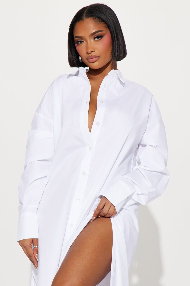 Vestido Camisero Oversized En Algodón 100% - Image 8