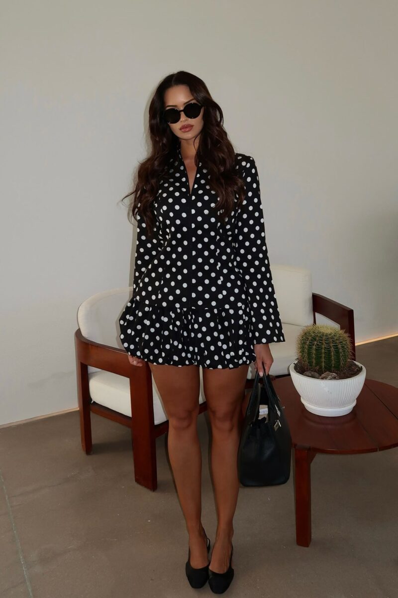 Conjunto de Falda Burbuja y Camisa a Lunares - Image 5