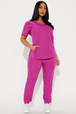 Conjunto de Uniforme Médico Elástico con Pantalón Jogger