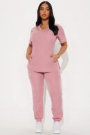 Conjunto de Uniforme Médico Elástico con Pantalón Jogger