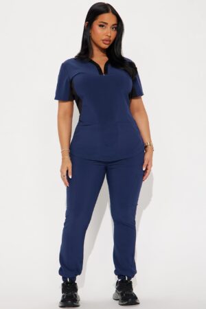 Conjunto de Uniforme Médico Bicolor con Joggers Ajustables