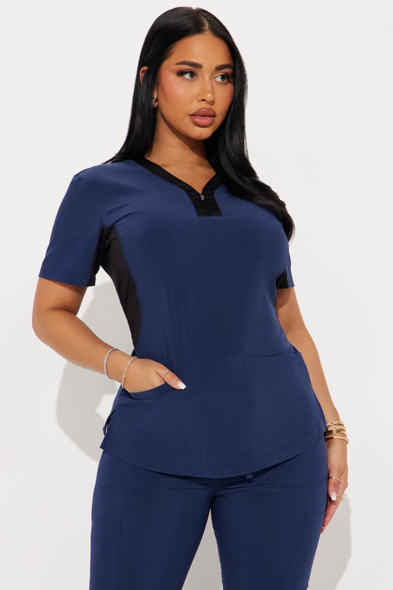 Conjunto de Uniforme Médico Bicolor con Joggers Ajustables - Image 15