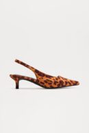 Zapatos de Tacón Bajo Estilo Gatito con Hebilla Ajustable - Leopardo