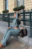 Conjunto de Pantalón Térmico y Hoodie con Cierre Frontal