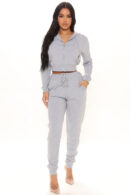 Jogger de Terry Francés de Última Moda - Gris Jaspeado