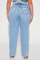 Jeans Rectos Estilo 90's con Rotos - Lavado Medio