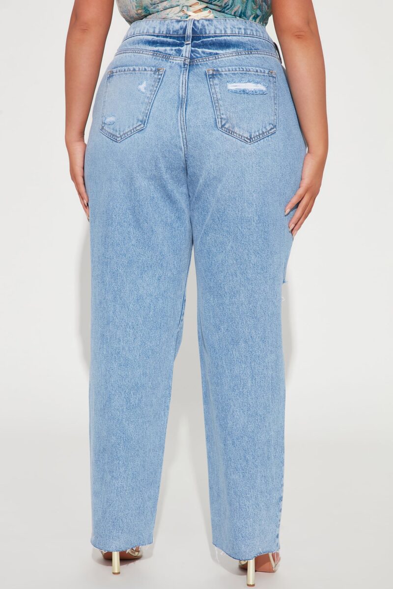 Jeans Rectos Estilo 90's con Rotos - Lavado Medio - Image 10