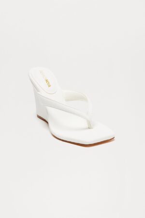 Sandalias Cuña Estilo Babucha - Blanco