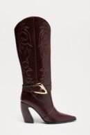 Botas de Vaquero Altas con Tacón y Detalles Metálicos