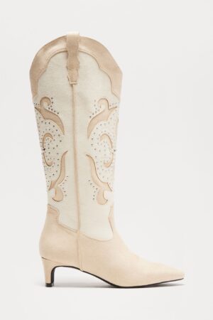 Botas Vaqueras Altas con Detalles de Tachas