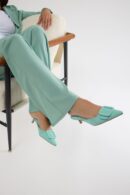 Zapatos de Tacón Bajo Estilo Gatito con Hebilla