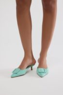Zapatos de Tacón Bajo Estilo Gatito con Hebilla