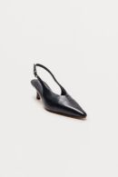 Zapatos de Tacón Bajo y Punta Fina con Correa Trasera - Blanco